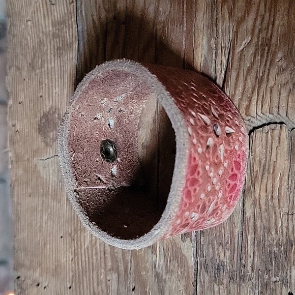 🔥LAST ONE🔥 Upcycled Reimagined Leather Cuff Bracelet - Picture 5 of 6